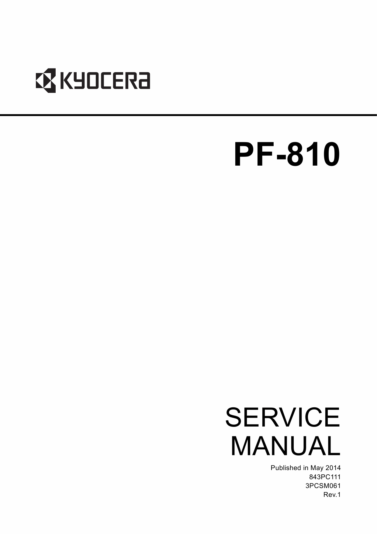 KYOCERA Options Paper-Feeder-PF-810 Service Manual-1